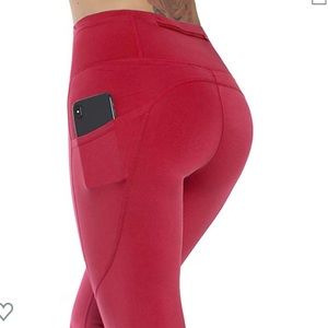 Red yoga leggings small